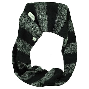 Las Vegas Sin City Infinity Scarf Womens Black Gray Striped Winter Metallic