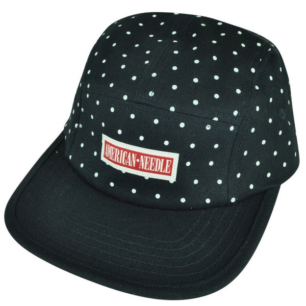American Needle Polka Dot Fatigue Navy Blue Sun Buckle Hat Cap Brand Flat Bill