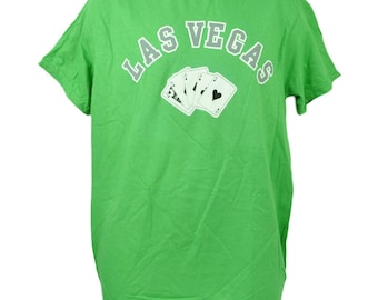 Las Vegas Casinos Sin City of Lights Green TShirt Tee Mens Short Sleeve Cotton