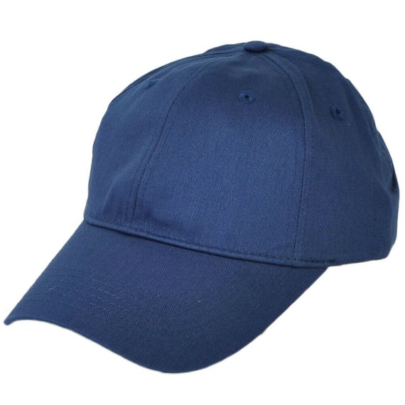 Navy Blue Hat Cap Curved Bill Adjustable Blank Plain Solid Color