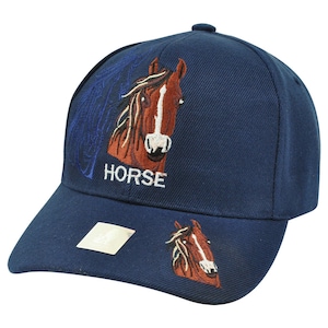 Horse Animal Navy Blue Shadow Country Mustang Broncos Hat Cap Riding Outdoors