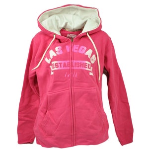 Las Vegas Nevada Established Sudadera con cremallera para mujer Pink Sin City of Lights Ladies