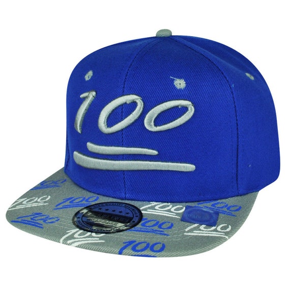 100 One Hundred Snapback Hat Cap Emoji 