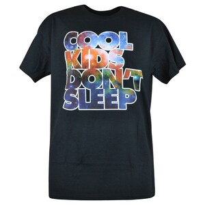 Cool Kids Dont Sleep Outer Space Style Fashion Novelty Mens Black Tshirt