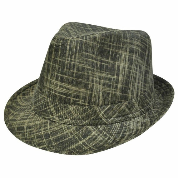 Small Medium MD Black Tan Graphite Pattern Fedora Trilby Stetson
