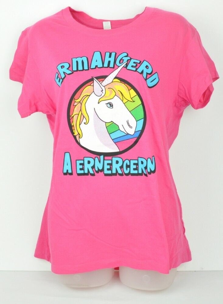 Xxlarge Wild Strawberry Ermahgerd A Ernercern Unicorn Rainbow Ladies Tshirt  Pink - Etsy