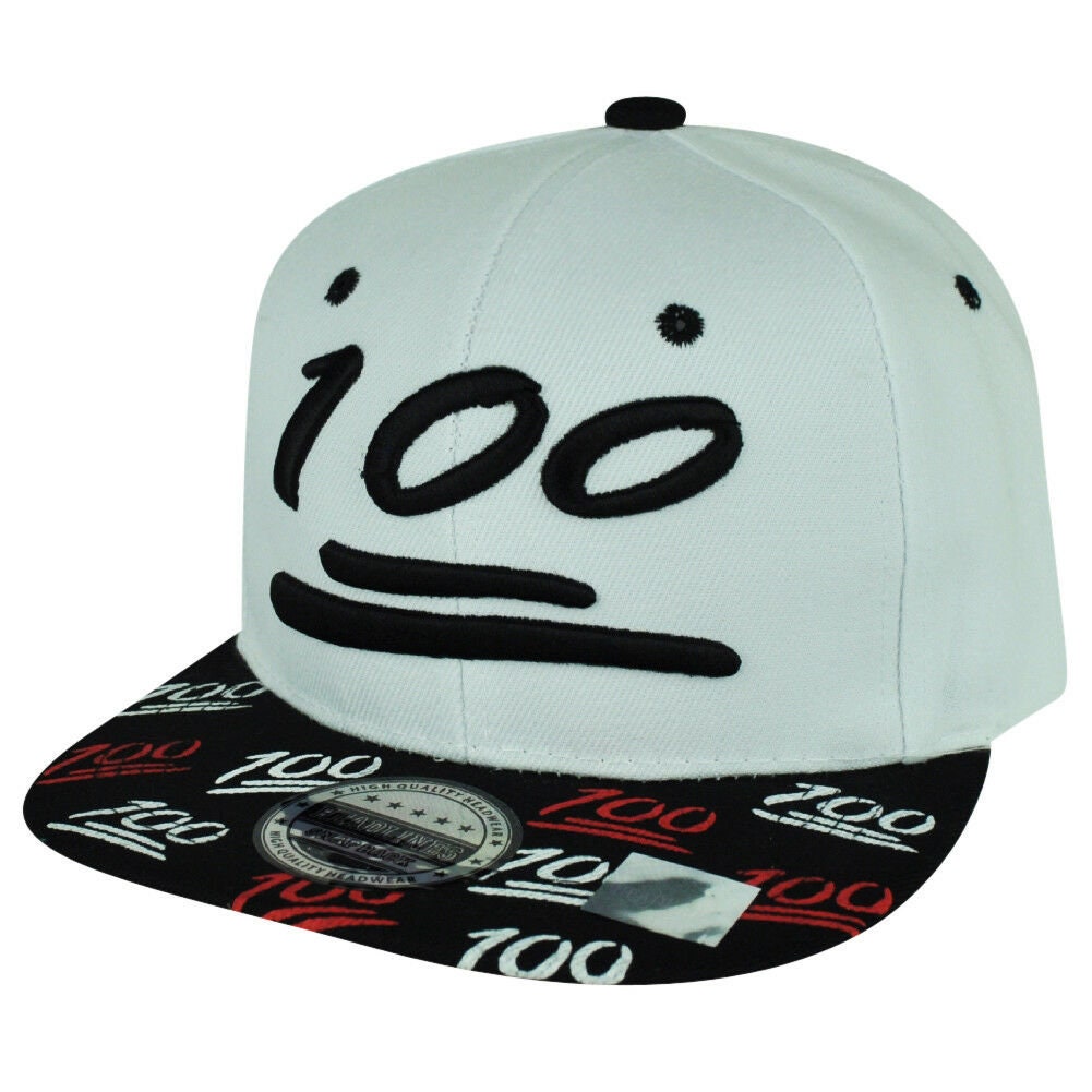 100 One Hundred Snapback Hat Cap Emoji 