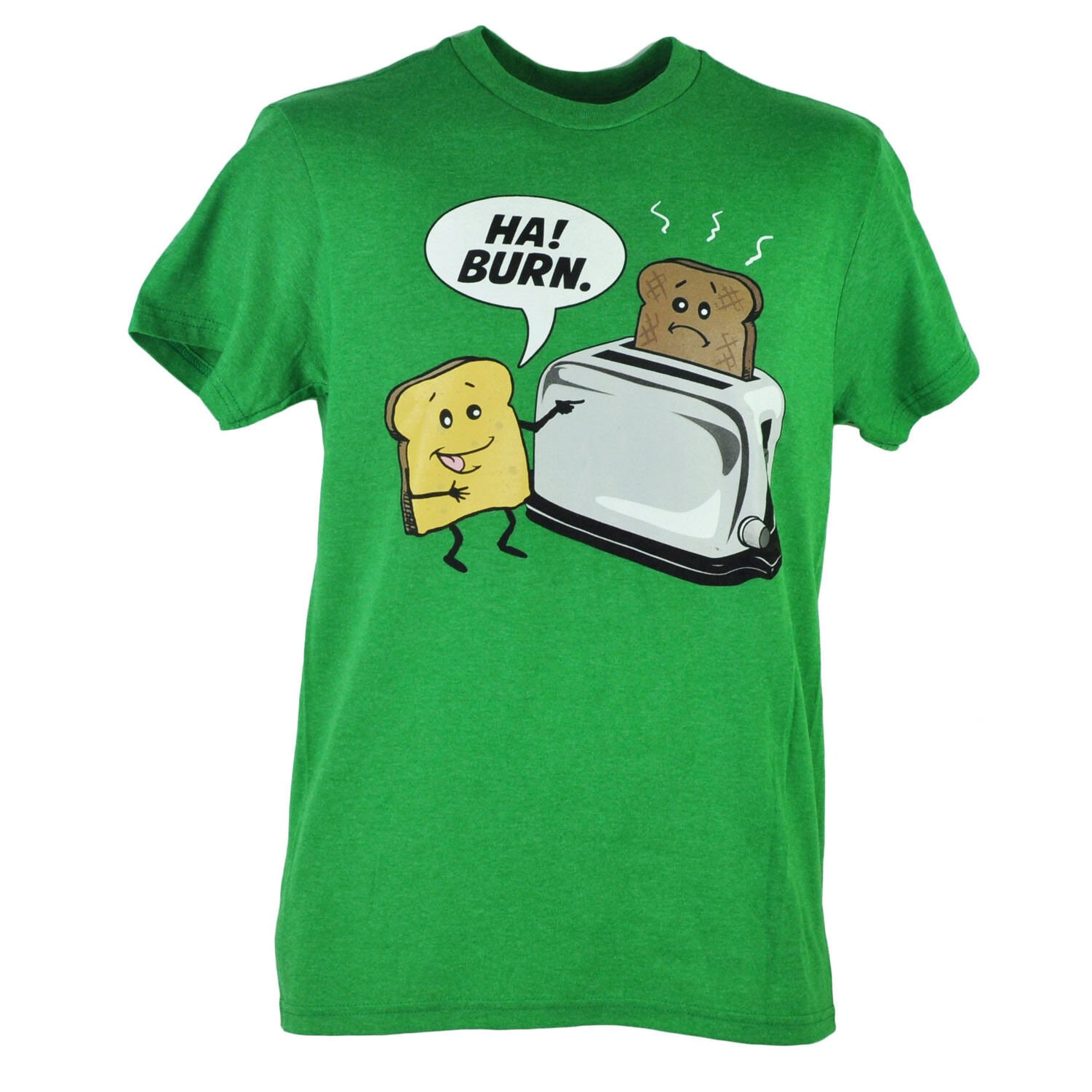Ha Burn Bread Toast Toaster Funny Humor Heather Green Graphic Etsy