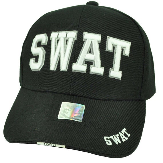 SWAT POLICE SHADOW BLACK EMBROIDERED 3D  HAT CAP 