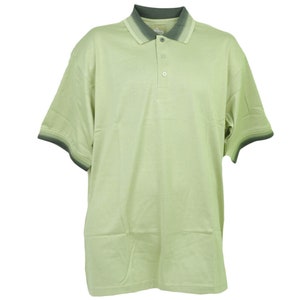Red Jacket Collar Polo Striped Green Button Dress Shirt Men&#39;s Adult Short Sleeve