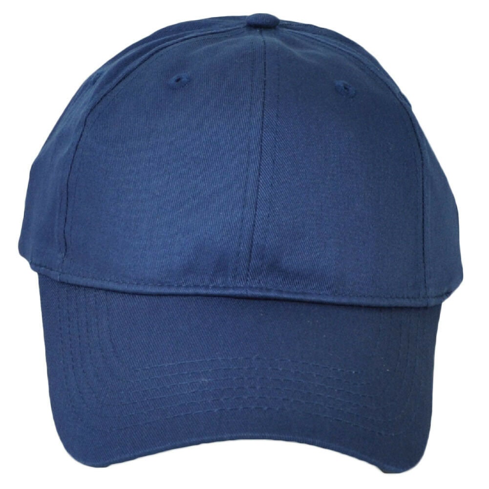 Navy Blue Hat Cap Curved Bill Adjustable Blank Plain Solid Color