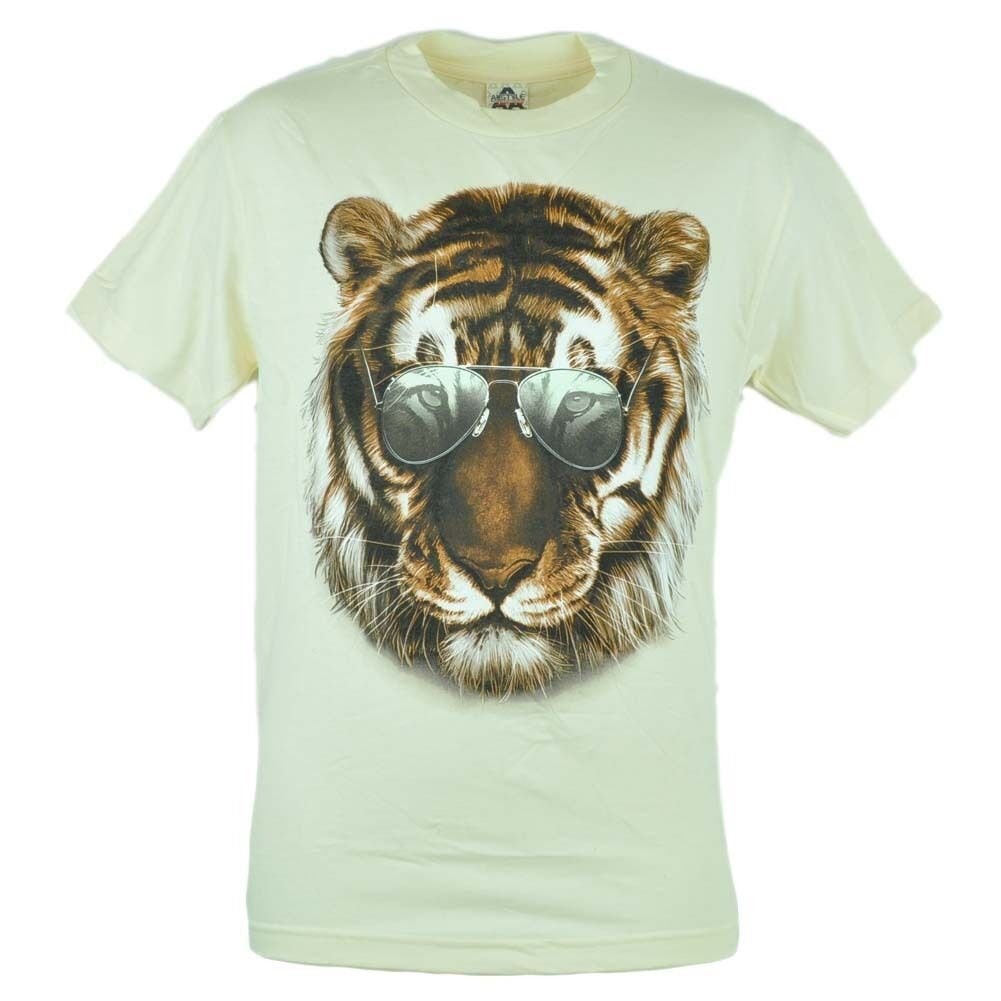 Aviator Tiger Shades Cool Animal Graphic Tshirt Tee Camicia per adulti