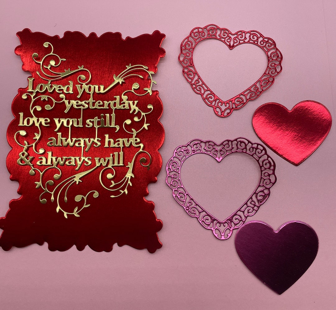 Valentine Die Cuts, Valentine Embellishments, Die Cut Hearts, Die Cut