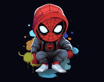 Baby Spiderman SVG - T-shirt design, Miles Morales, Spiderman Logo SVG, spiderverse, PNG, Crafts, Clipart
