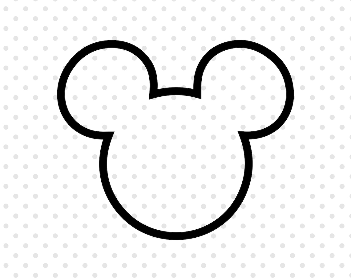 Mickey Mouse SVG Outline PNG EPS Cut Files Layered - Etsy Finland