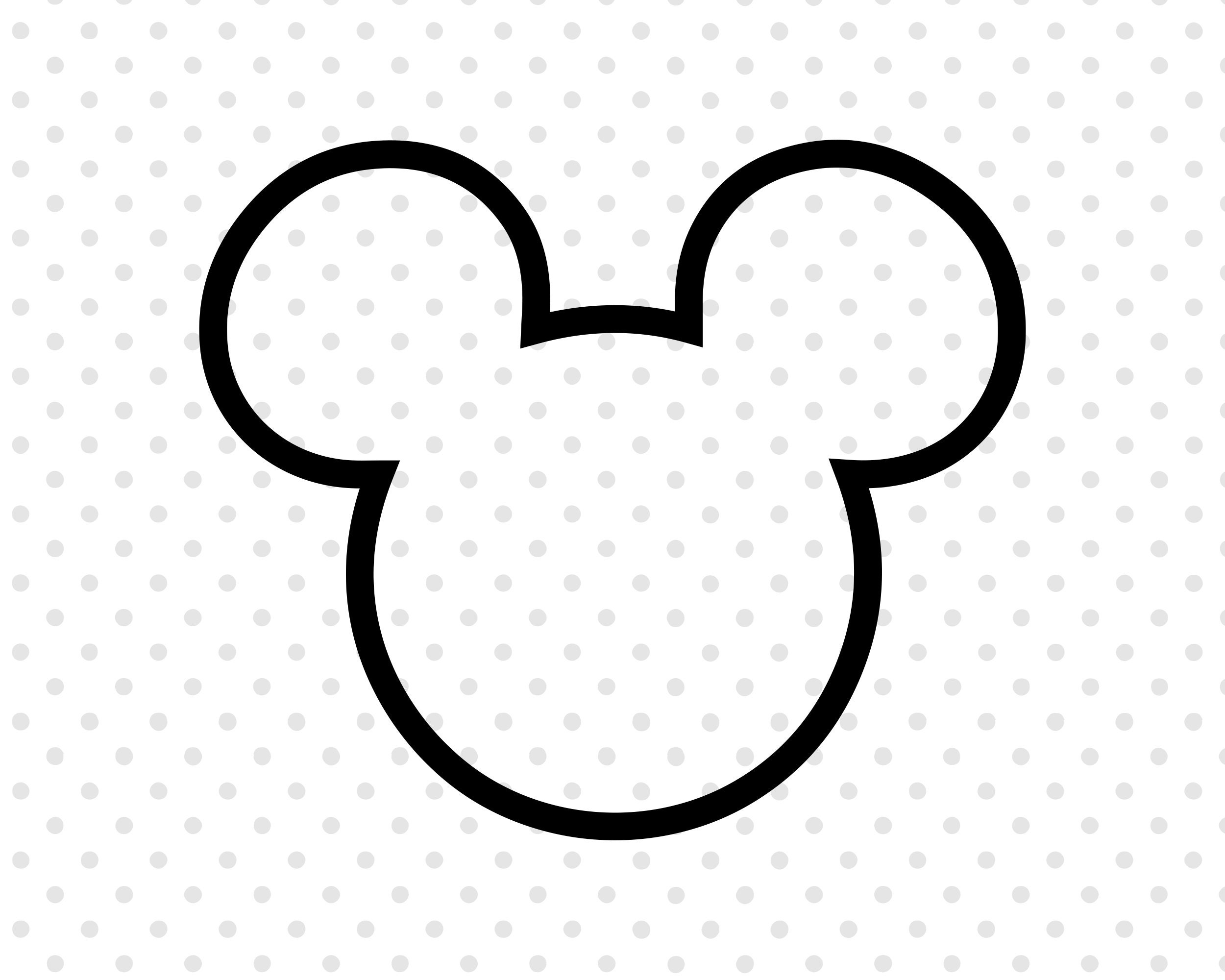 Mickey Mouse Svg Outline Png Eps Cut Files Layered Etsy Uk