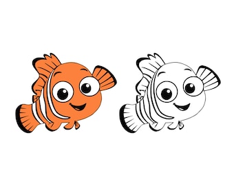 Nemo SVG - Finding Nemo, PNG, DXF, Cut files, layered, Cricut, Silhouette, Scrapbooking, Card Making, Paper Crafts, Clipart, Vinyl decal