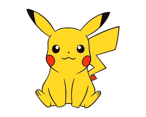 Clipart Pokemon Pikachu SVG scrapbook Vinyl decal Silhouette PNG Paper Crafts Cricut layered Cut files vector DXF Card Making