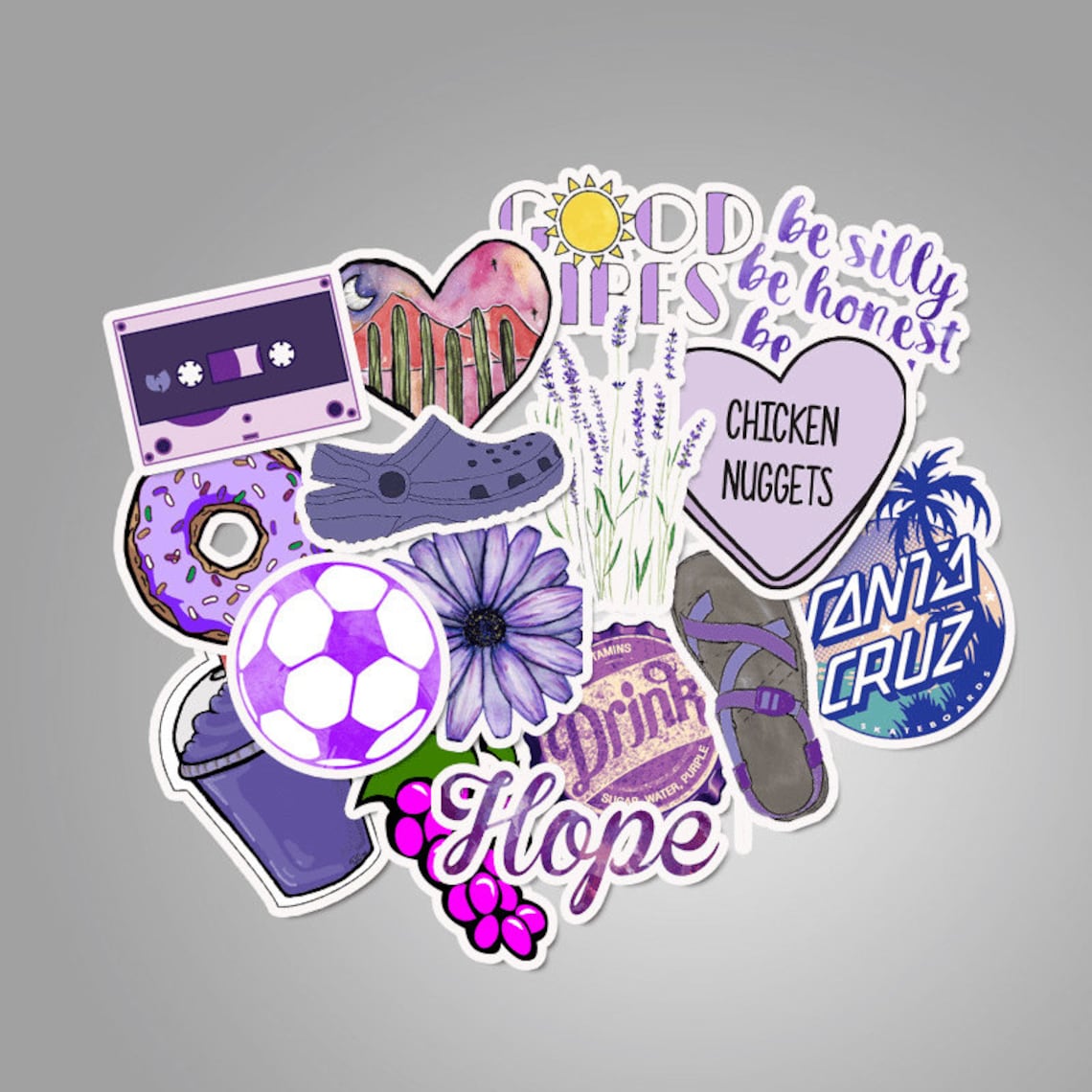 PURPLE Cute VSCO Stickers Pack Random Stickers Waterproof Etsy
