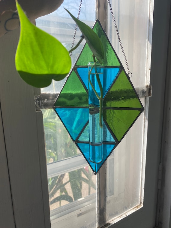 Home & Living Indoor Planters Hanging Stained Glass Plant Propagation