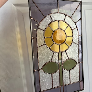 Stained glass sunflower panel