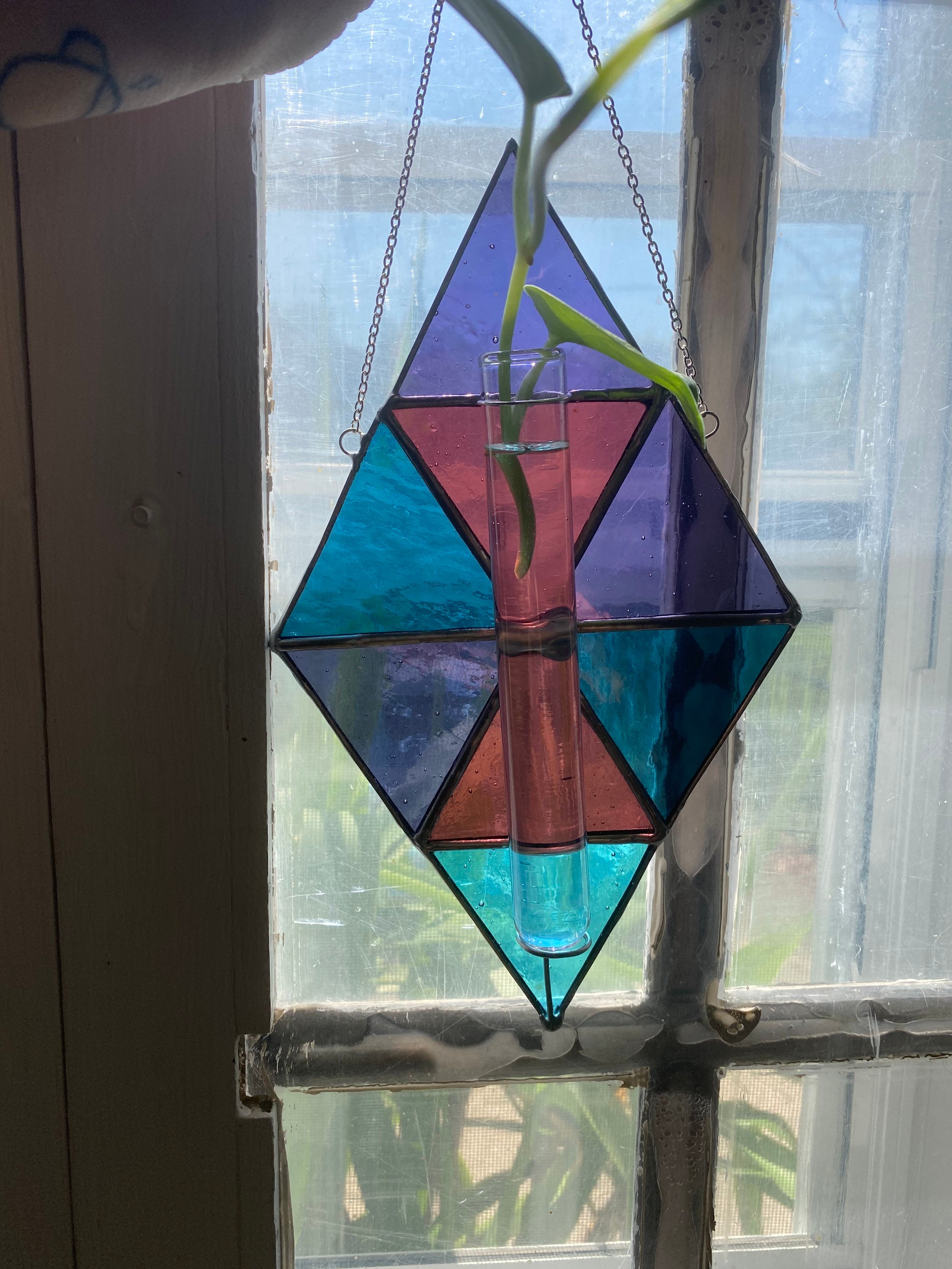 Home & Living Indoor Planters Hanging Stained Glass Plant Propagation