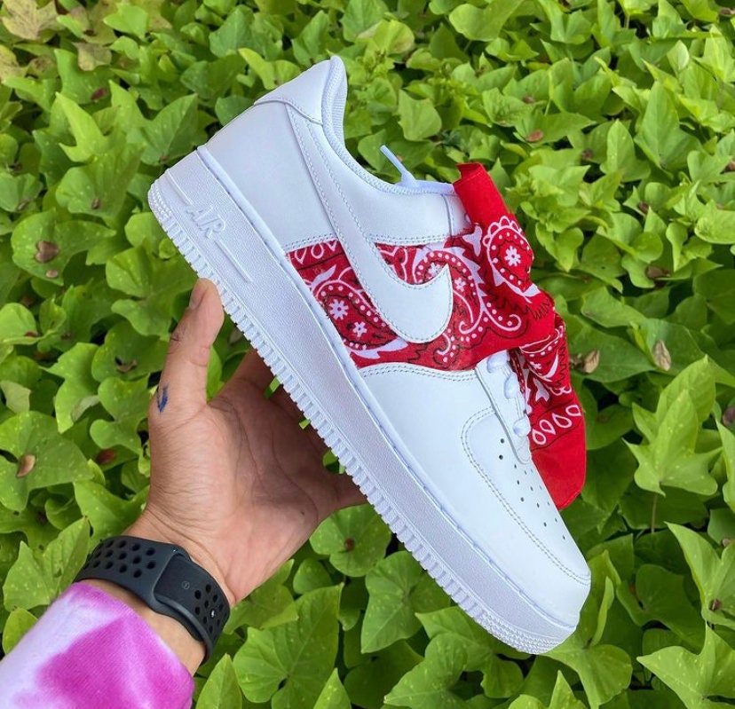 Red Bandana Nike Air Force 1 | Etsy