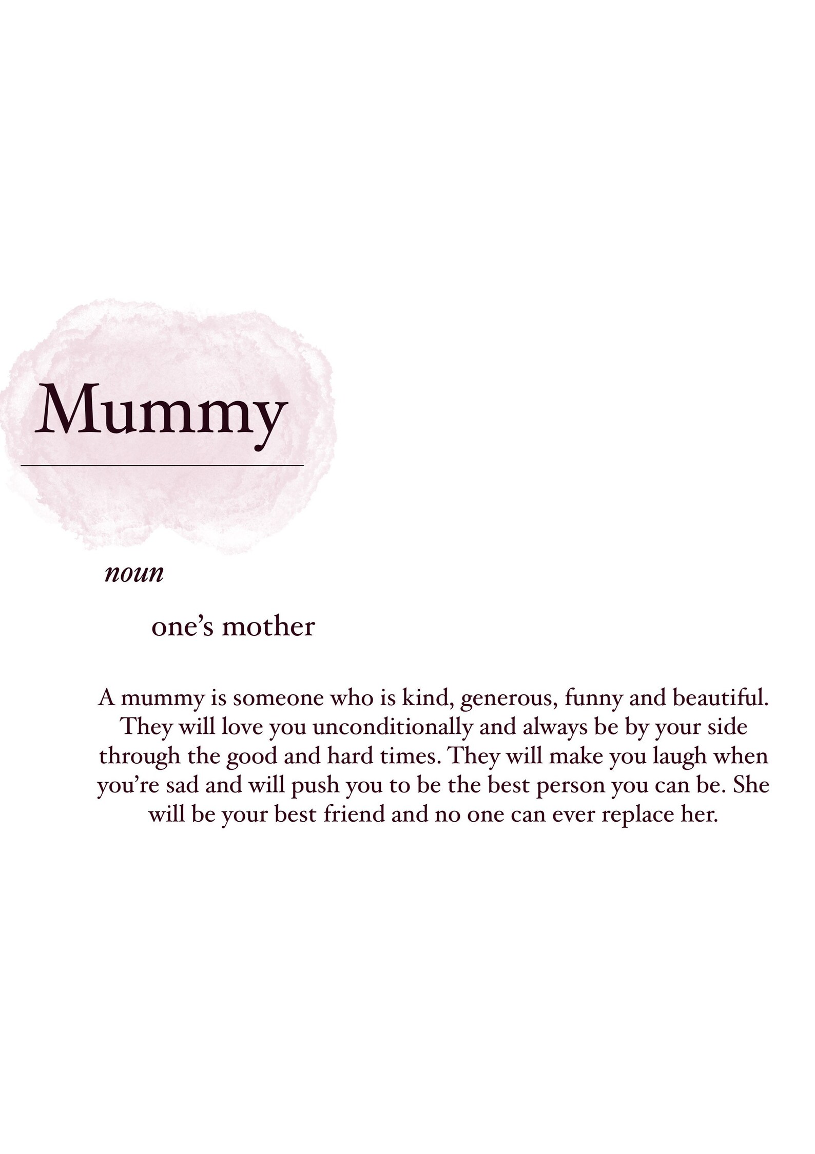 Mother/Mum/Mama/Mummy definition perfect for Mothers Day Etsy