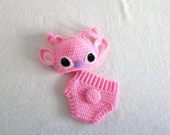 Pink Alien Outfit: Crochet Baby Costume Inspired by Lilo & Stitch