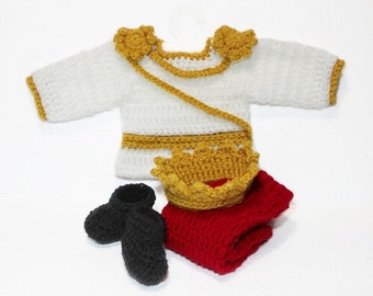 Crochet Baby Prince Costume: Charming Outfit, Crown & Booties
