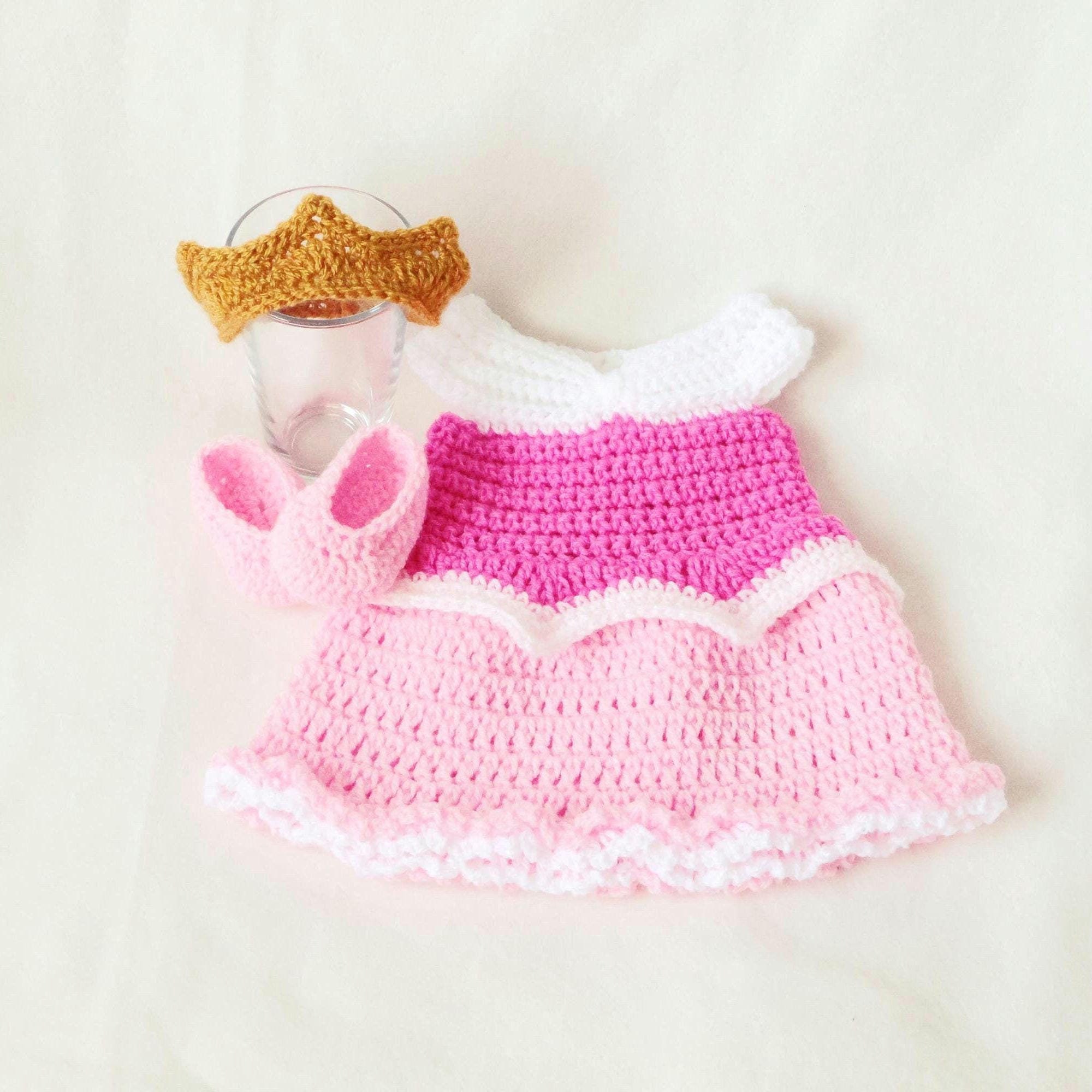 sleeping beauty crochet dress Pattern Crochet princess Shoe size:7.5 Black Clothing Cotton Candy LA Baby