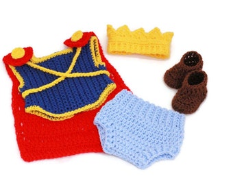 Prince Florian Inspired Costume Snow White Prince Crochet Outfit Baby Prince Photo Prop Coming Home Outfit Shower Gift MADE TO ORDER