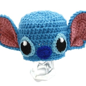 かぎ針編みの青いエイリアンハット 新生児用ベビーシャワーギフト、ハロウィンコスチューム（オーダーメイド）