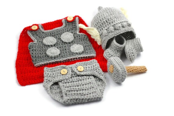 Baby Thor Costume Crochet Thor Inspired Outfit God of Thunder