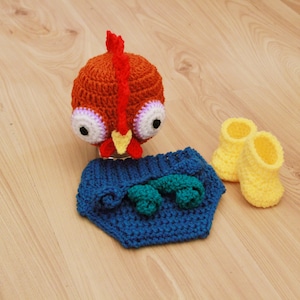 Crochet Hei Hei Inspired Costume: Baby Rooster Outfit Photo Prop