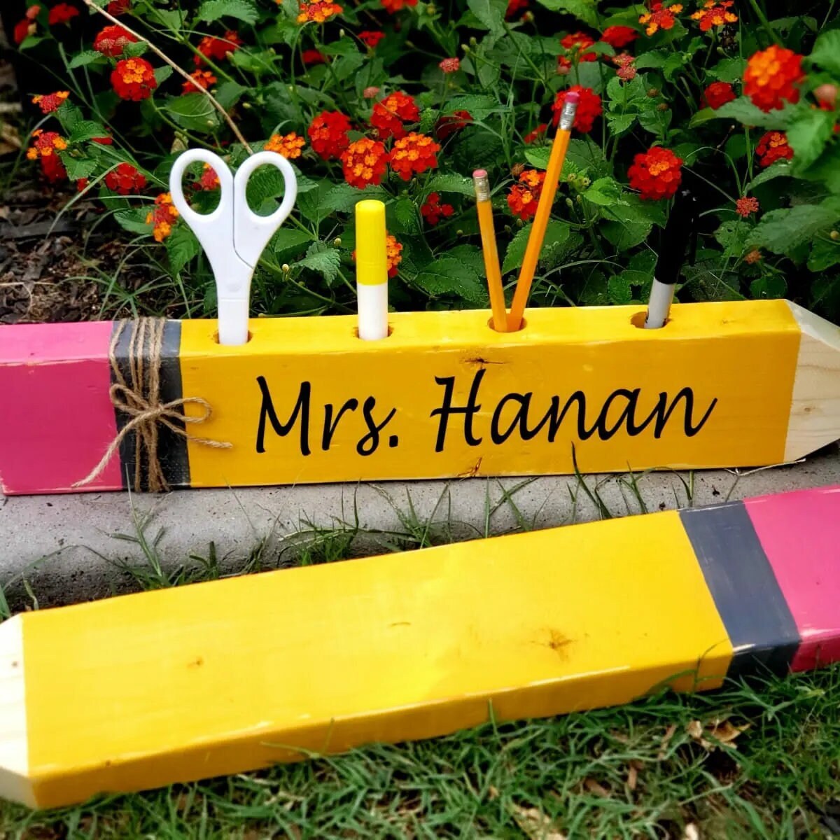 Wood Pencil Holder Teacher Classroom Decor Etsy