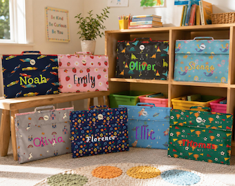 Personalised Embroidered Book Bags, For School Children Kids Bag, Designs To Choose From Unicorns, Football, Cars, Flowers, Dinosaurs, Space