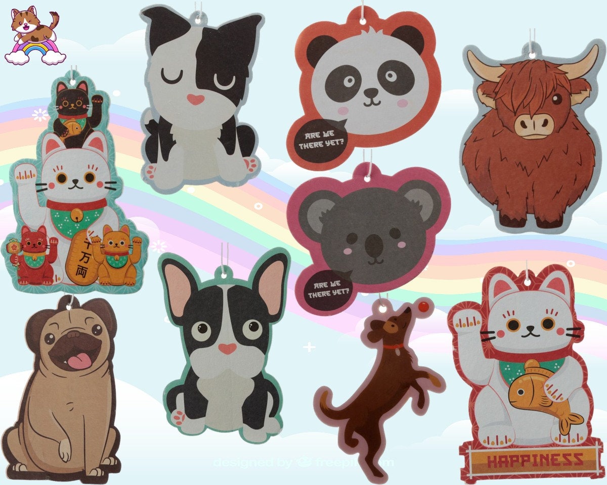 Hanging Animal Air Freshener Koala Highland Cow Dog Lucky Etsy UK