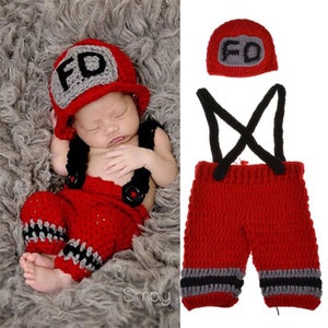 Baby Firefighter Outfit,Photo prop,Costume Crochet,firefighter baby,newborn firefighter outfit,firefighter baby outfit,infant firefighter,