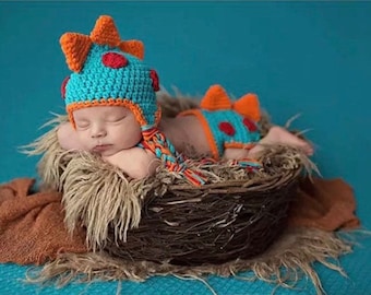 Dinosaur Outfit/Photo prop/Costume Infants, Crochet, Newborn Dinosaur Outfit, baby dinosaur outfit