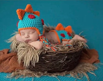 Dinosaur Outfit/Photo prop/Costume Infants, Crochet, Newborn Dinosaur Outfit, baby dinosaur outfit