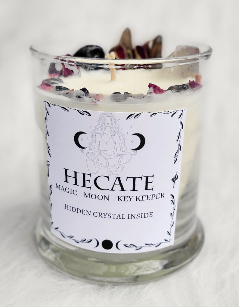 Hecate Crystal Candle Deity Candle Goddess Candle Alter Etsy