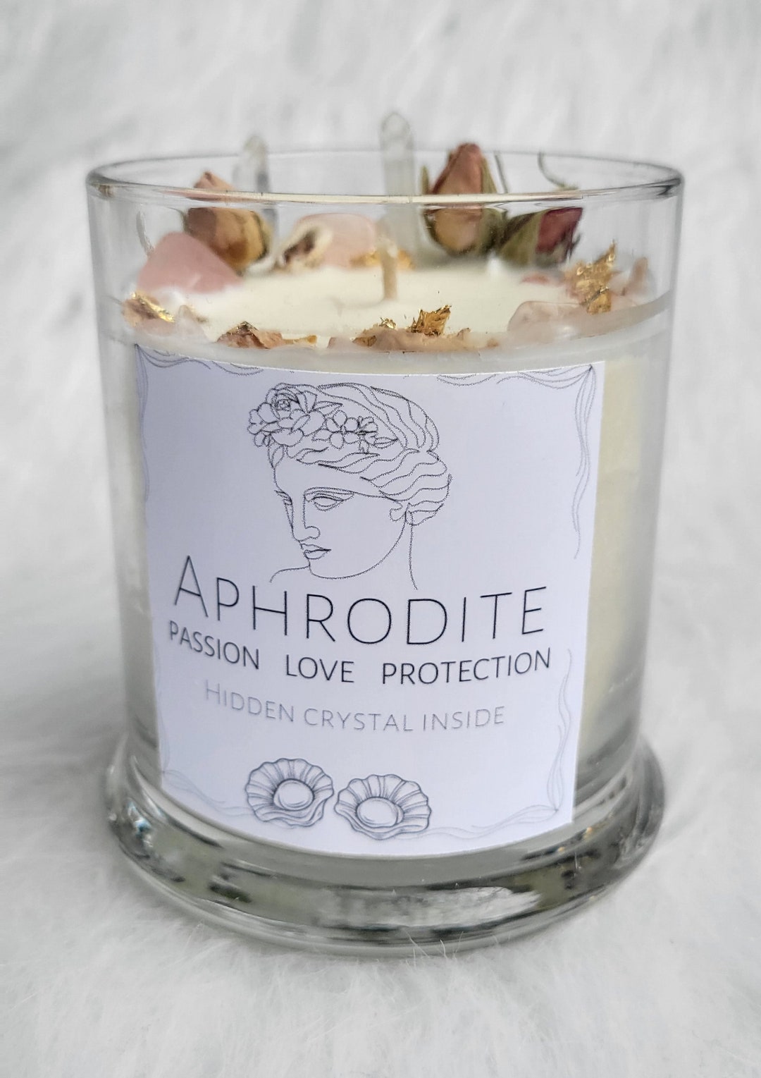 Aphrodite Crystal Candle Goddess Candle Deity Candle Etsy