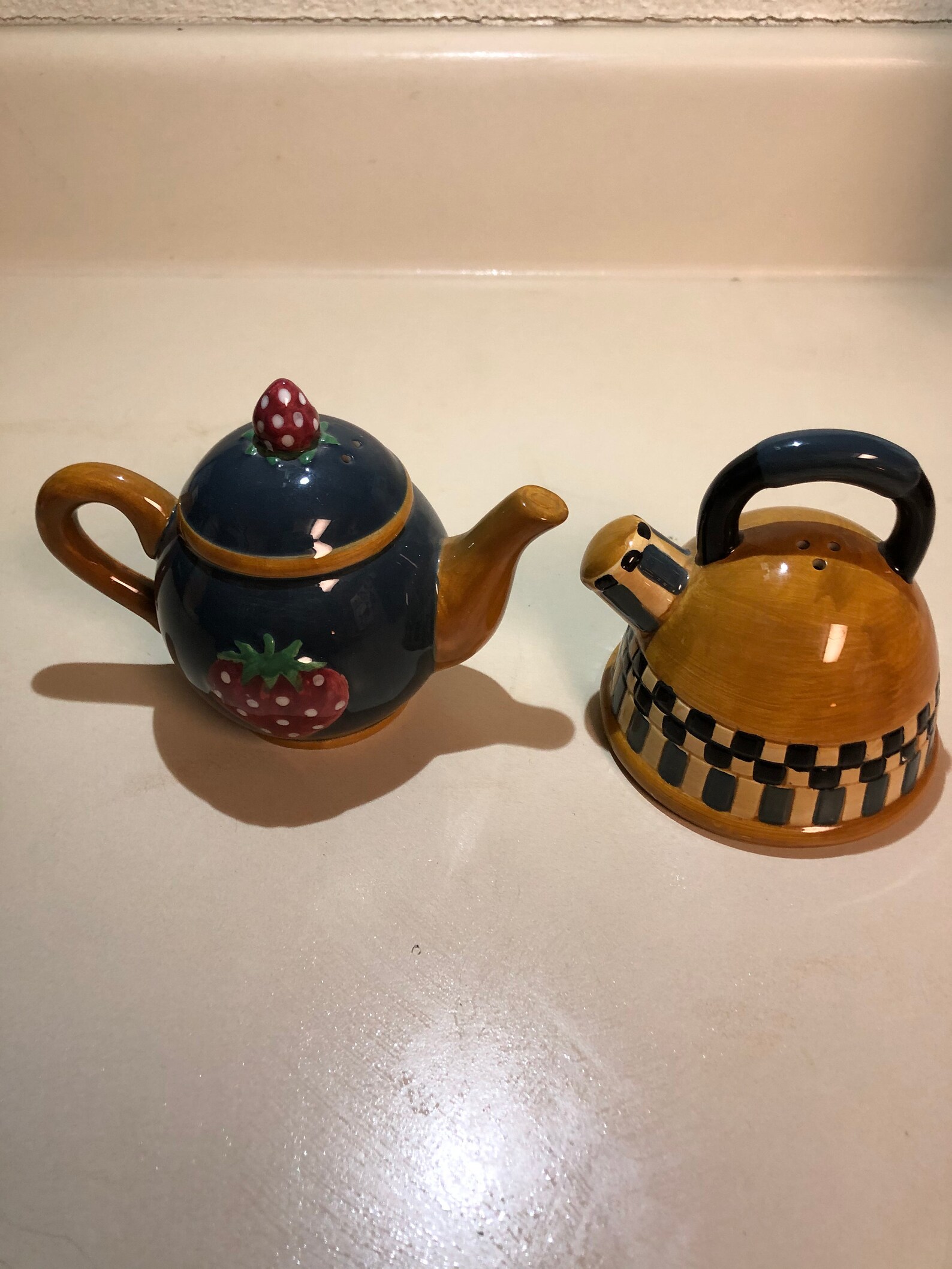 Sakura Teapot Salt & Pepper Shakers Vintage Ceramic Etsy