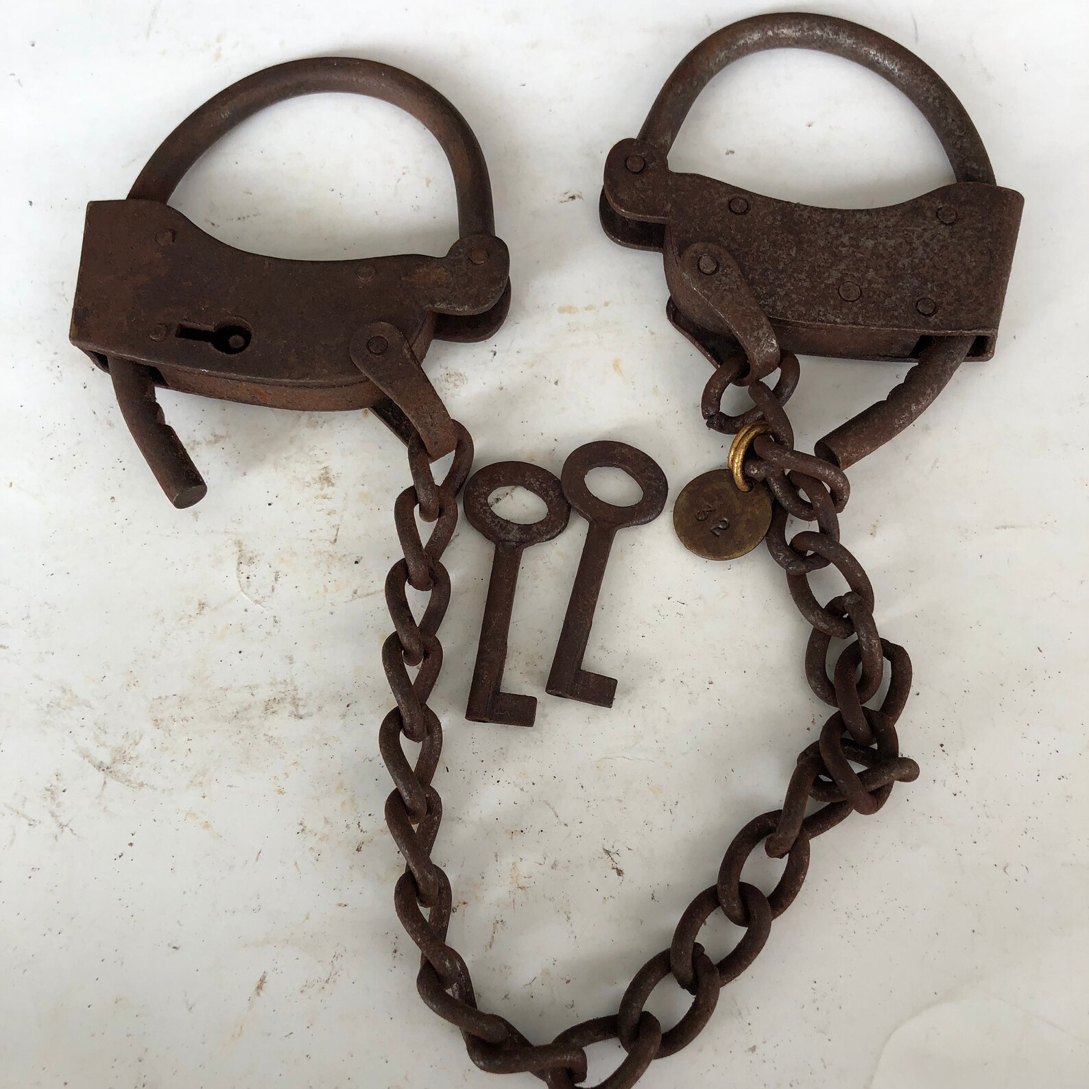 Alcatraz Prison Handcuffs Iron Adjustable Cuffs With Chain & Etsy