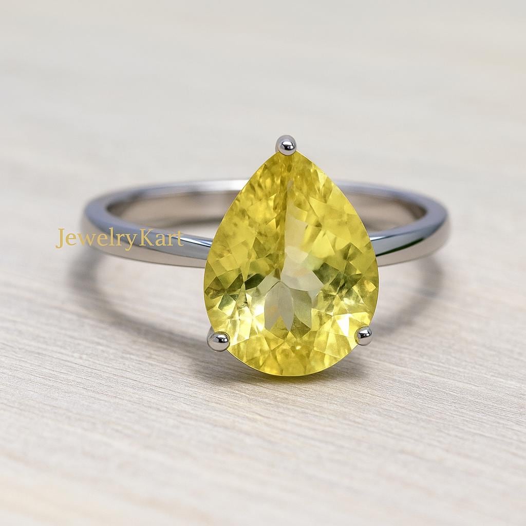 Bague En Argent Avec Héliodore & Iolite - Pierre Naturelle Non Traitée - Neuf Sans Emballage