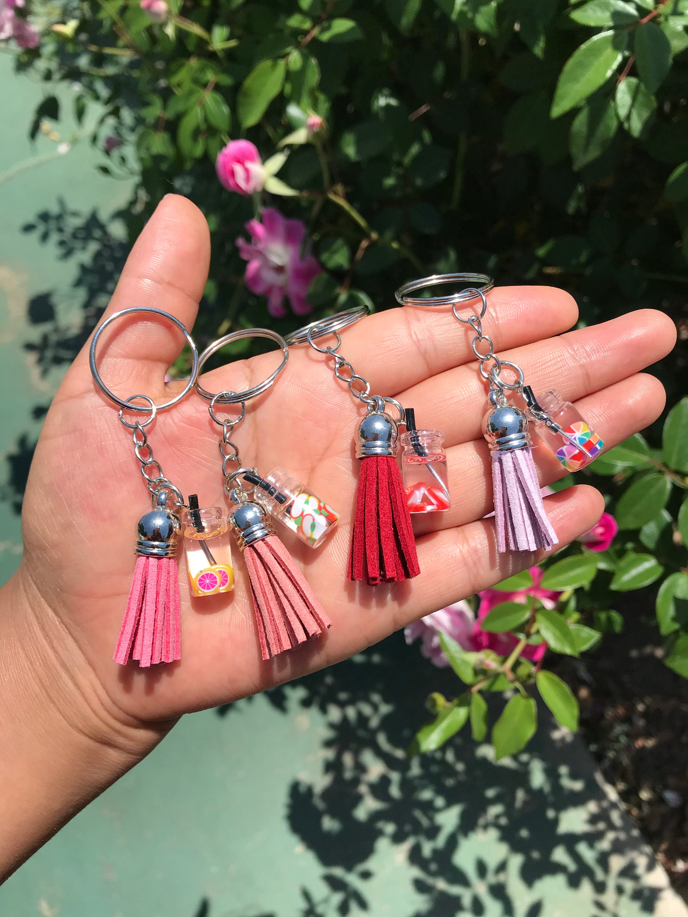 Cute bottle Juices keychains/ little bottles keychain/ Etsy