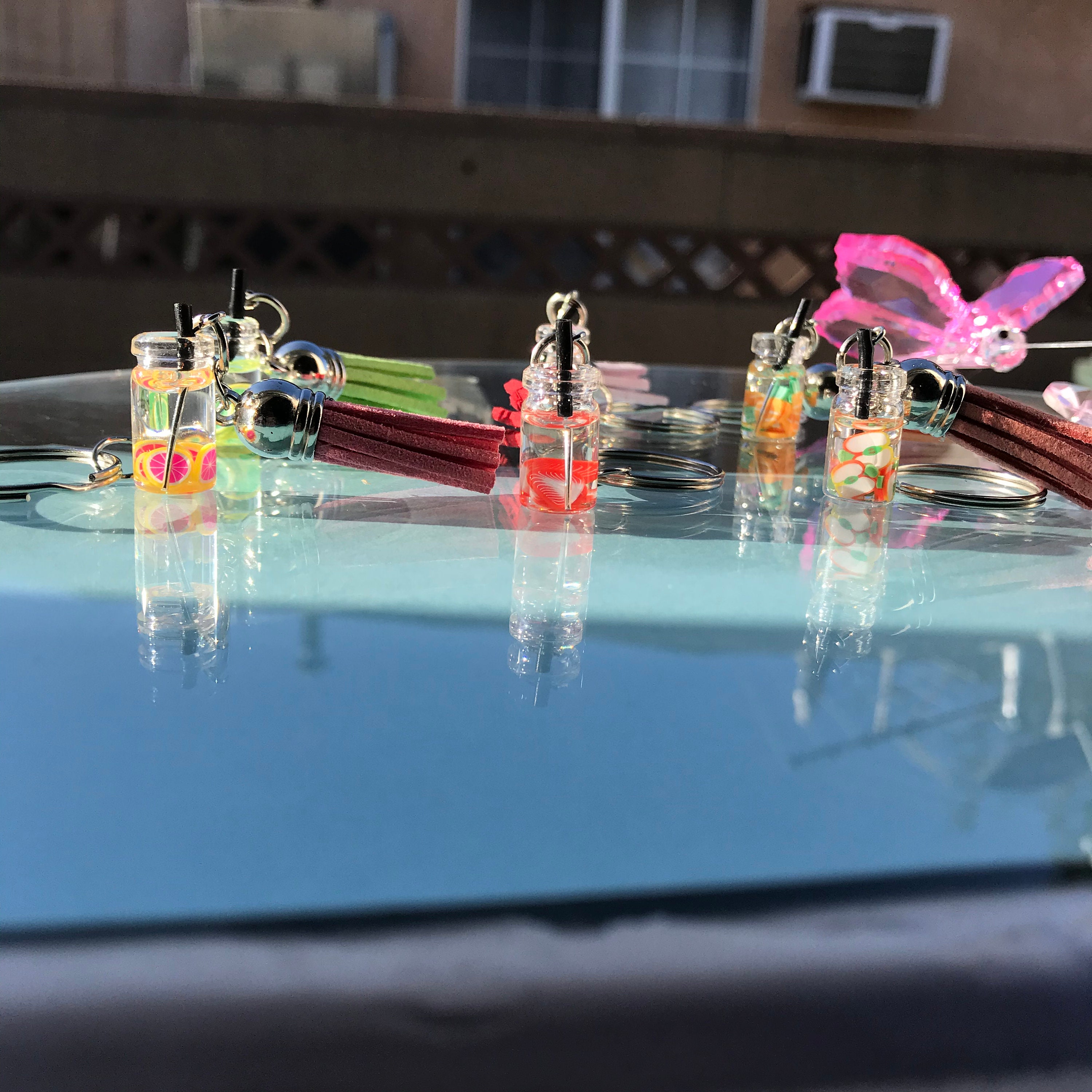 Cute bottle Juices keychains/ little bottles keychain/ Etsy