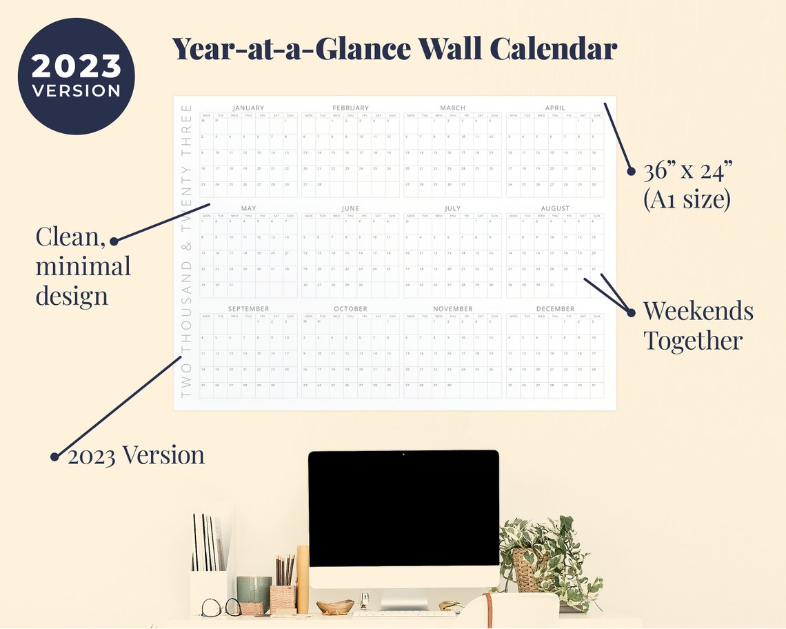 2023 Calendar At A Glance 2023