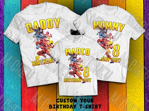 Pawer Ranger Family Party T-shirts 